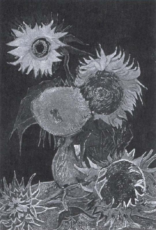 Vincent Van Gogh Vase with Five Sunflowers